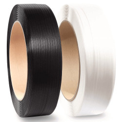 16mm 080mm Siyah-Beyaz Plastik Paketleme Şeridi
