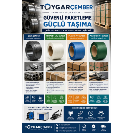 Ambalaj Çemberi Çeşitleri: Çelik, Kompozit Lifli, PP ve PET Çember